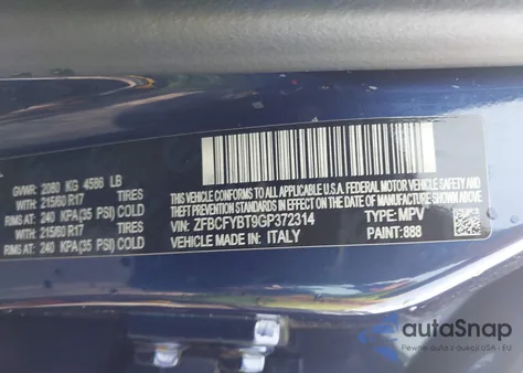 2016 Fiat 500X Easy из США, поврежденный, VIN ZFBCFYBT9GP372314